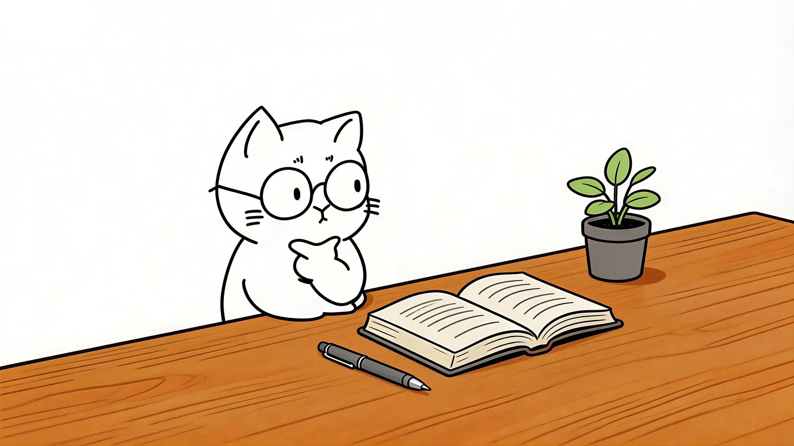 猫咪书桌插画